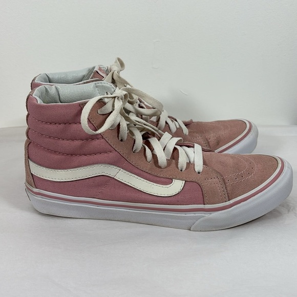 Vans Off The Wall Old Skool Sk8 Hi-Pig Shoes 9 Suede High Tops Pink Sneaker - Picture 8 of 8